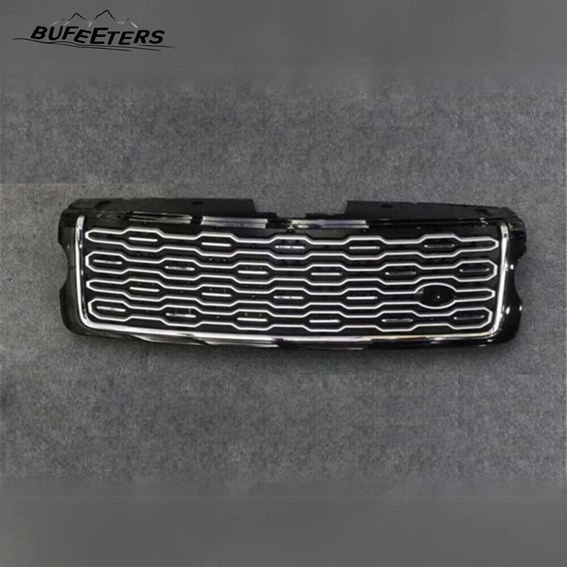 BUFEETERS   Front Grille Mesh Vent Cover Grill Bar Fit For Range Rover 2018+ SVA,Black&Silver