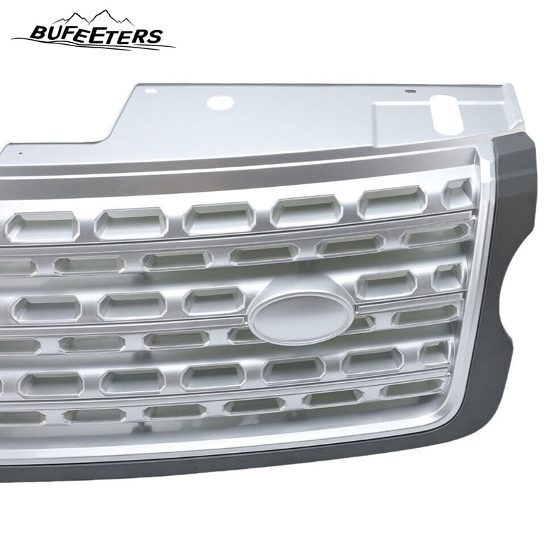 BUFEETERS Front Bumper Upper Grille Fit For 2013 2014 2015 2016 2017 Land Rover Range Rover Vogue L405,Mesh Style,Gray&silver