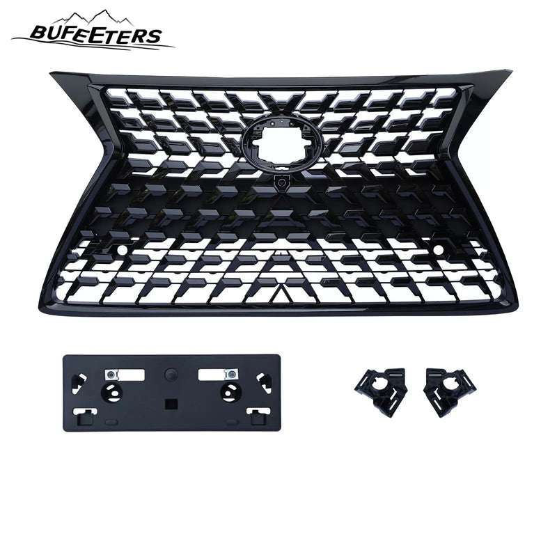 BUFEETERS Front Upper Grille Luxury Grill Fit For 2014 2015 2016 2017 2018 2019 2020 2021 2022 LEXUS GX460,Factory Style,Gloss Black