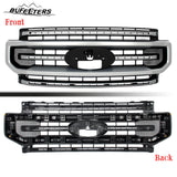 BUFEETERS Front Bumper Upper Grille Fit For 2020 2021 2022 F-250 F-350 Super Duty,Platinum Style,JS Iconic Silver&Black