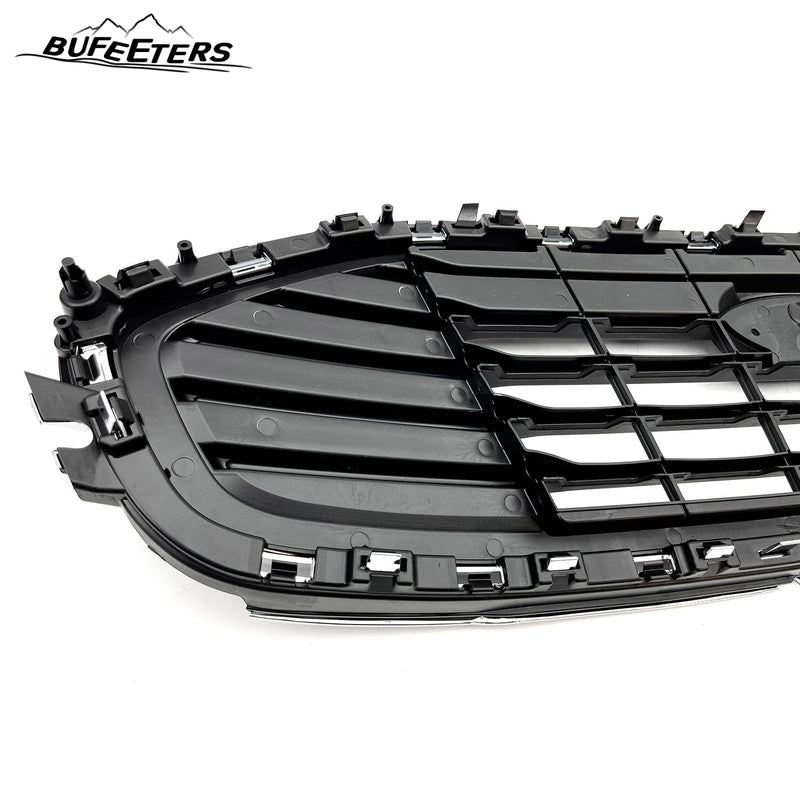 BUFEETERS 2PCS Front Upper W/Chrome Trim Grille+Lower Grille Fit For 2019 2020 2021 2022 2023 Ford Transit Connect,Mesh Style,Chrome&Black