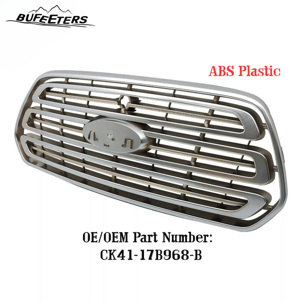 BUFEETERS Front Bumper Upper Chrome Grille Fit For 2015 2016 2017 2018 2019 Ford Transit 150 250 350,Horizontal Billet Style