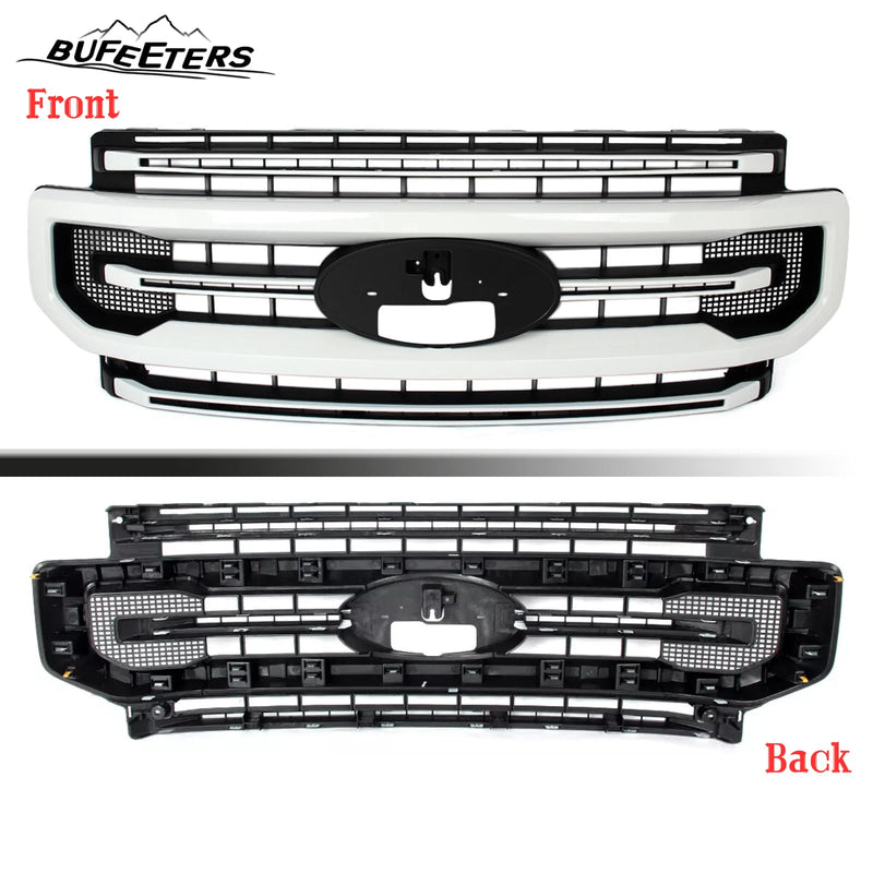 BUFEETERS Front Bumper Upper Grille Fit For 2020 2021 2022 F-250 F-350 F-450 F-550 Super Duty,Platinum Style,Oxford White&Matte Black
