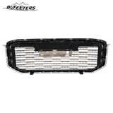 BUFEETERS   Front Upper Grille Mesh Grill Fit For 2015 2016 2017 2018 2019 2020 GMC Yukon/ Yukon XL,Denali Style,Chrome&Silver