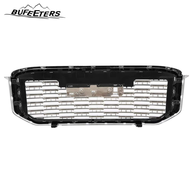 BUFEETERS   Front Upper Grille Mesh Grill Fit For 2015 2016 2017 2018 2019 2020 GMC Yukon/ Yukon XL,Denali Style,Chrome&Silver