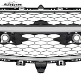 BUFEETERS  Front Bumper Lower Grille with Chrome Surround Center Molding Fit For 2010 2011 2012 Mazda CX-9,Black+Dark Gray+Chrome