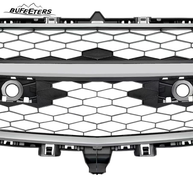 BUFEETERS  Front Bumper Lower Grille with Chrome Surround Center Molding Fit For 2010 2011 2012 Mazda CX-9,Black+Dark Gray+Chrome
