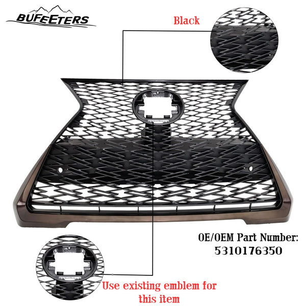 BUFEETERS  Front Bumper Grille Fit For 2019 2020 2021 2022 2023 Lexus UX250h UX200,OE Style,Black