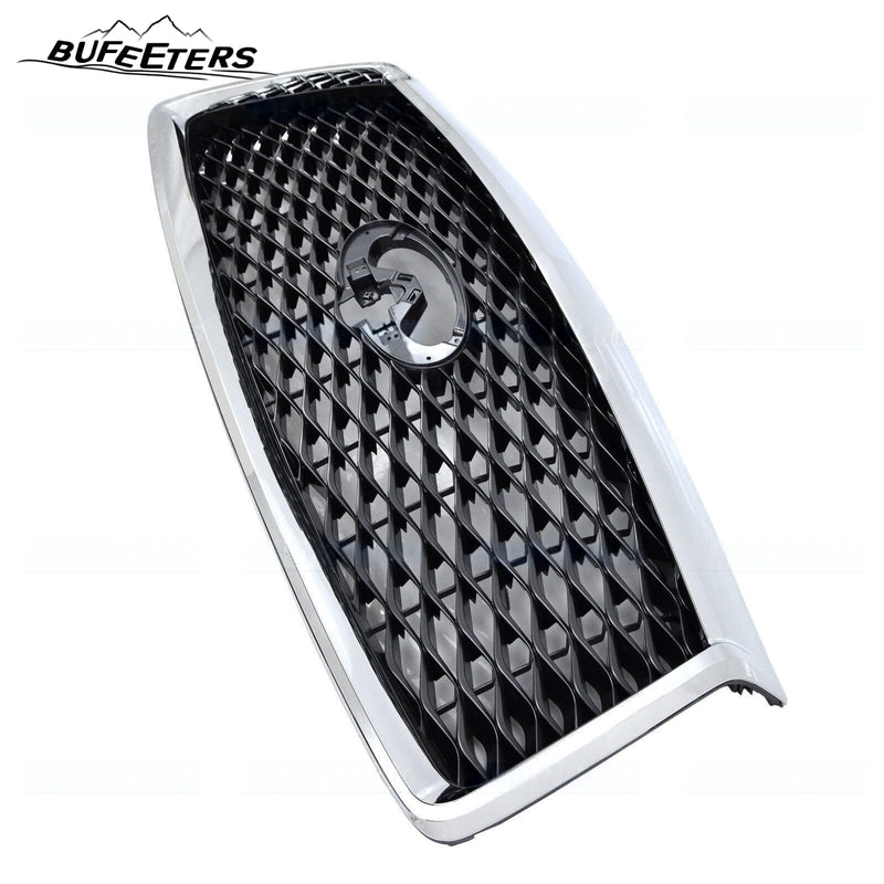 BUFEETERS  Front Upper Grille Assembly W/ Camera Hole Fit For 2018 2019 2020 2021 Infiniti QX80,Honeycomb  
 Style,Chrome&Black