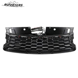 BUFEETERS Front Bumper Upper Grille w/ LED Fit For 2013 2014 2015 2016 2017 Land Rover Range Rover Vogue L405,Mesh Style,Gloss Black