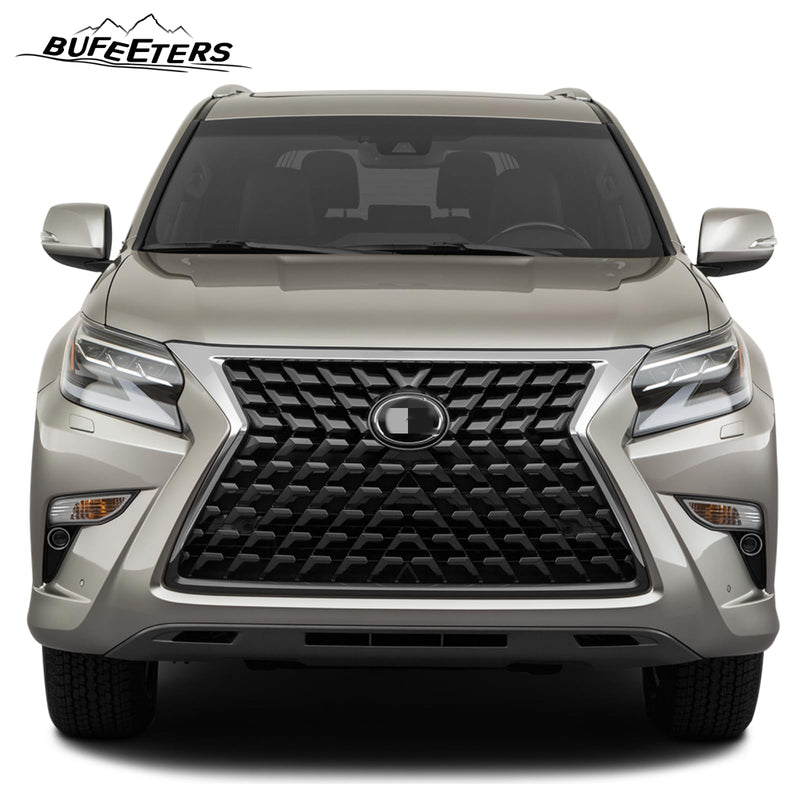 BUFEETERS Front Upper Lower Grille Luxury Grill Fit For 2014 2015 2016 2017 2018 2019 2020 2021 2022 LEXUS GX460,Factory Style,Chrome&Gray