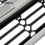 BUFEETERS Front Bumper Upper Grille Fit For 2016 2017 2018 2019 Chevrolet Silverado 1500,Honeycomb Style,Chrome&Black