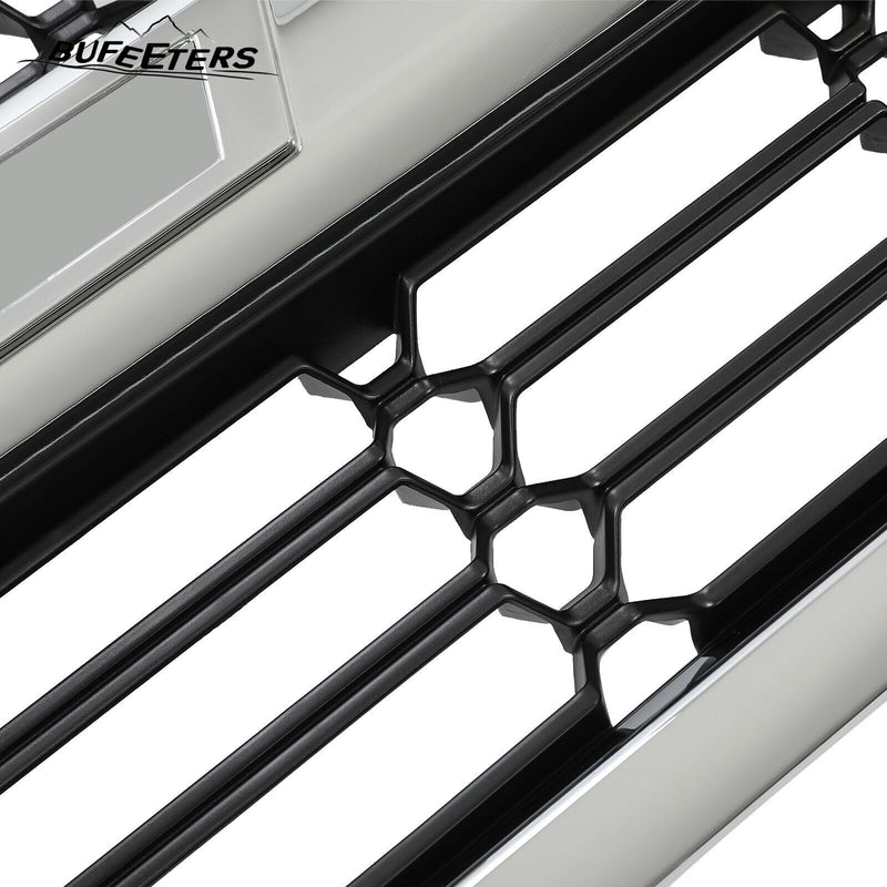 BUFEETERS Front Bumper Upper Grille Fit For 2016 2017 2018 2019 Chevrolet Silverado 1500,Honeycomb Style,Chrome&Black