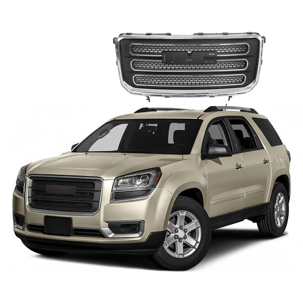 BUFEETERS Front High Chrome Shell Grille Assembly Fit For 2013 2014 2015 2016 GMC Acadia SLT,Chrome&Dark Gray