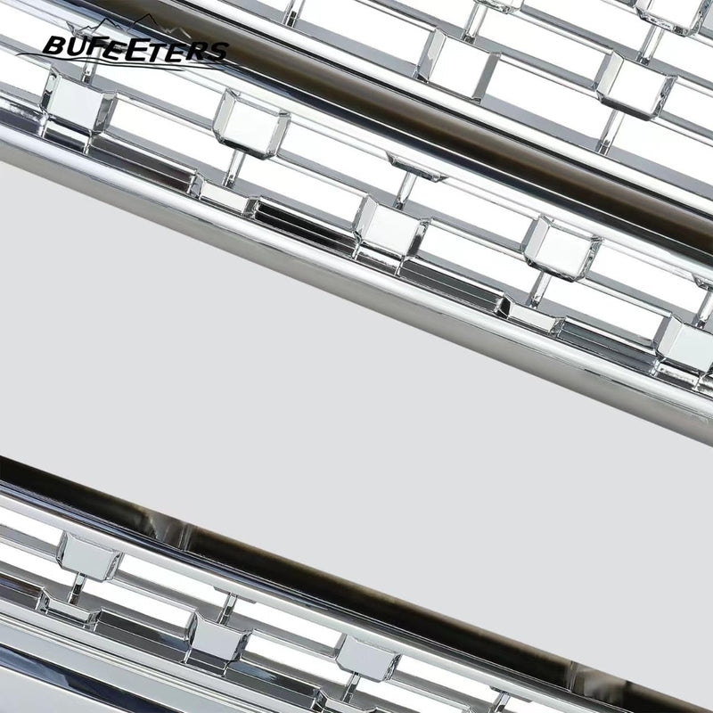BUFEETERS Front Bumper Upper Chrome Grille Fit For 2016 2017 2018 GMC Sierra 1500,Denali Style,Chrome&Silver