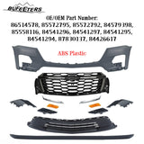 BUFEETERS  12PCS Front Bumper Cover RS Grille Assembly Kit Complete Fit For 2022 2023 2024 Chevy Chevrolet Traverse,Horizontal Billet Style,Black