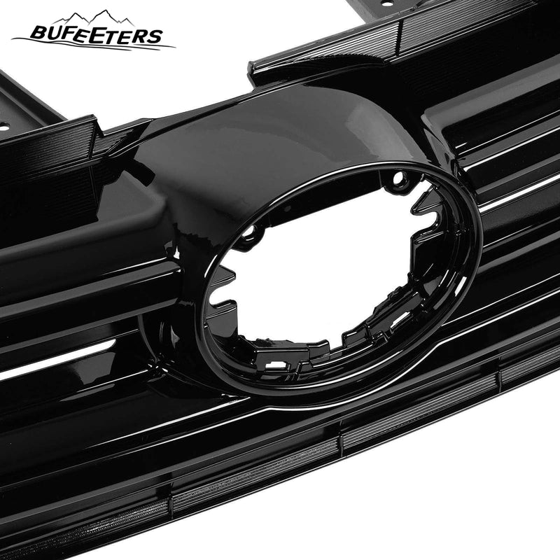 BUFEETERS Front Upper and Lower Grille Fit For 2017 2018 2019 Toyota Highlander,Factory Style,Gloss Black