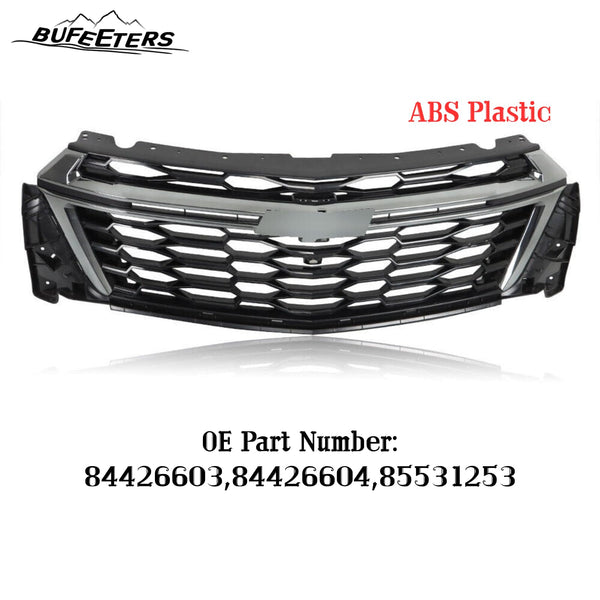 BUFEETERS  Front Bumper Upper Grille Fit For 2022 2023 Chevy Chevrolet Traverse,Honeycomb Style,Chrome&Black