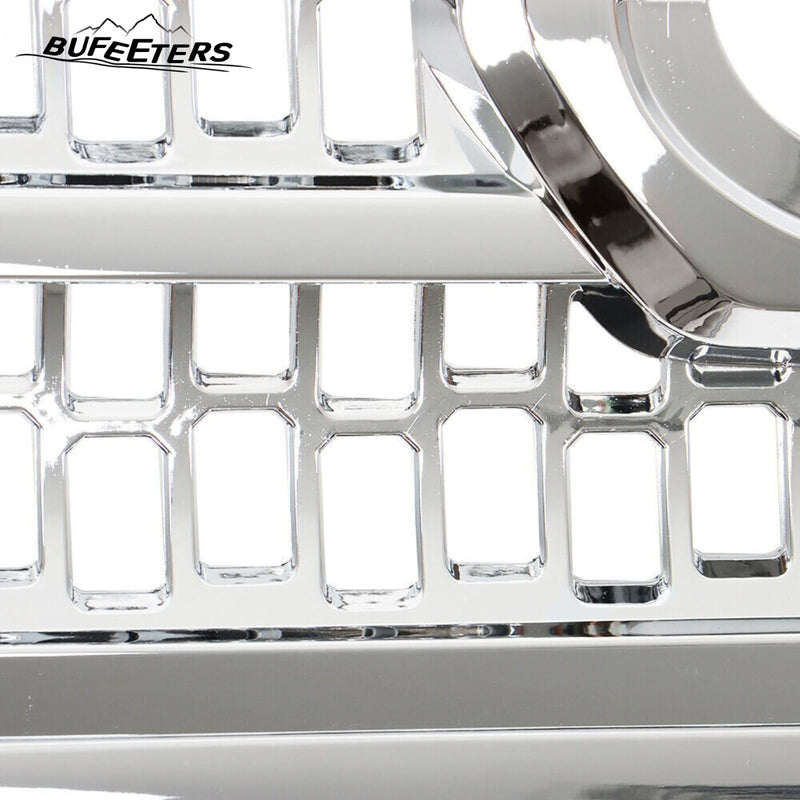 BUFEETERS Front Bumper Upper Chrome Grille Assembly Fit For 2016 2017 2018 2019 2020 2021 2022 Toyota Tacoma,Mesh Style,Chrome&Silver