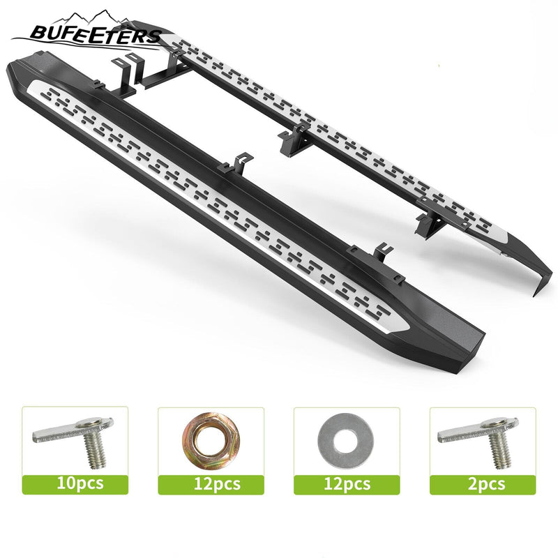BUFEETERS  Side Step Running Board Nerf Bar Fit For 2014 2015 2016 2017 2018 2019 Toyota Highlander,Factory Style,Black&Silver