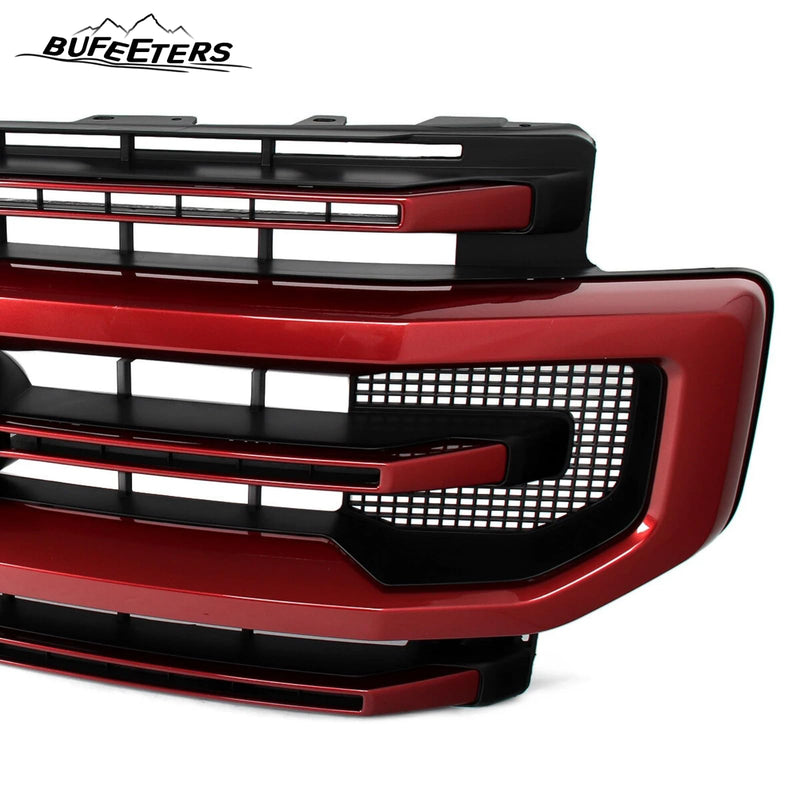 BUFEETERS Front Bumper Upper Grille Fit For 2020 2021 2022 F-250 F-350 F-450 F-550 Super Duty,Platinum Style,D4-Rapid Red&Matte Black