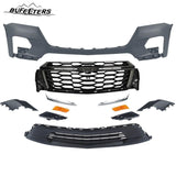 BUFEETERS  12PCS Front Bumper Cover RS Grille Assembly Kit Complete Fit For 2022 2023 2024 Chevy Chevrolet Traverse,Horizontal Billet Style,Black