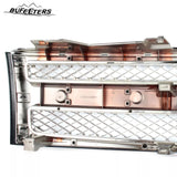 BUFEETERS Front Bumper Upper Grille Fit For 2007 2008 2009 2010 2011 2012 2013 Chevy Silverado 1500,Mesh Insert Style,Summit White Shell&Chrome