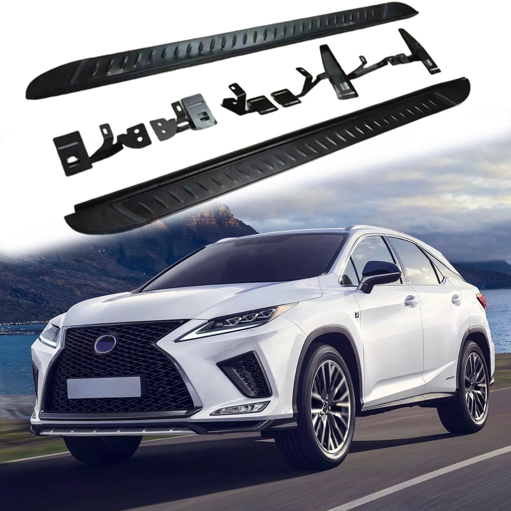 BUFEETERS Side Step Running Board Nerf Bar Fit For 2016 2017 2018 2019 2020 2021 2022 Lexus RX RX350 RX450h Sport,Black&Silver