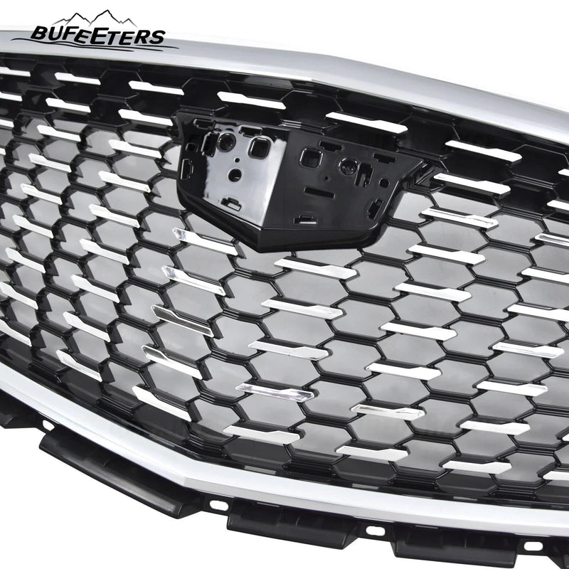 BUFEETERS   Front Bumper Upper Premium Luxury Grille Fit For 2020 2021 2022 2023 2024 Cadillac XT5,Diamond Style,Black&Silver