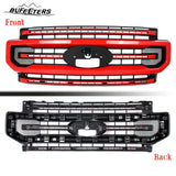 BUFEETERS Front Bumper Upper Grille Fit For 2020 2021 2022 F-250 F-350 F-450 F-550 Super Duty,Platinum Style,PQ-Race Red&Matte Black