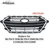 BUFEETERS     Front Bumper Grille w/ Chrome Trim Fit For 2017 2018 Hyundai Elantra Sedan,Horizontal Billet Style,Chrome&Black