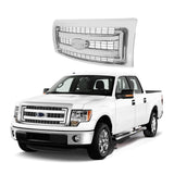 BUFEETERS  Front Bumper Grille Fit For 2009 2010 2011 2012 2013 2014 Ford F150 F-150,Horizontal Billet Style,Chrome&Silver