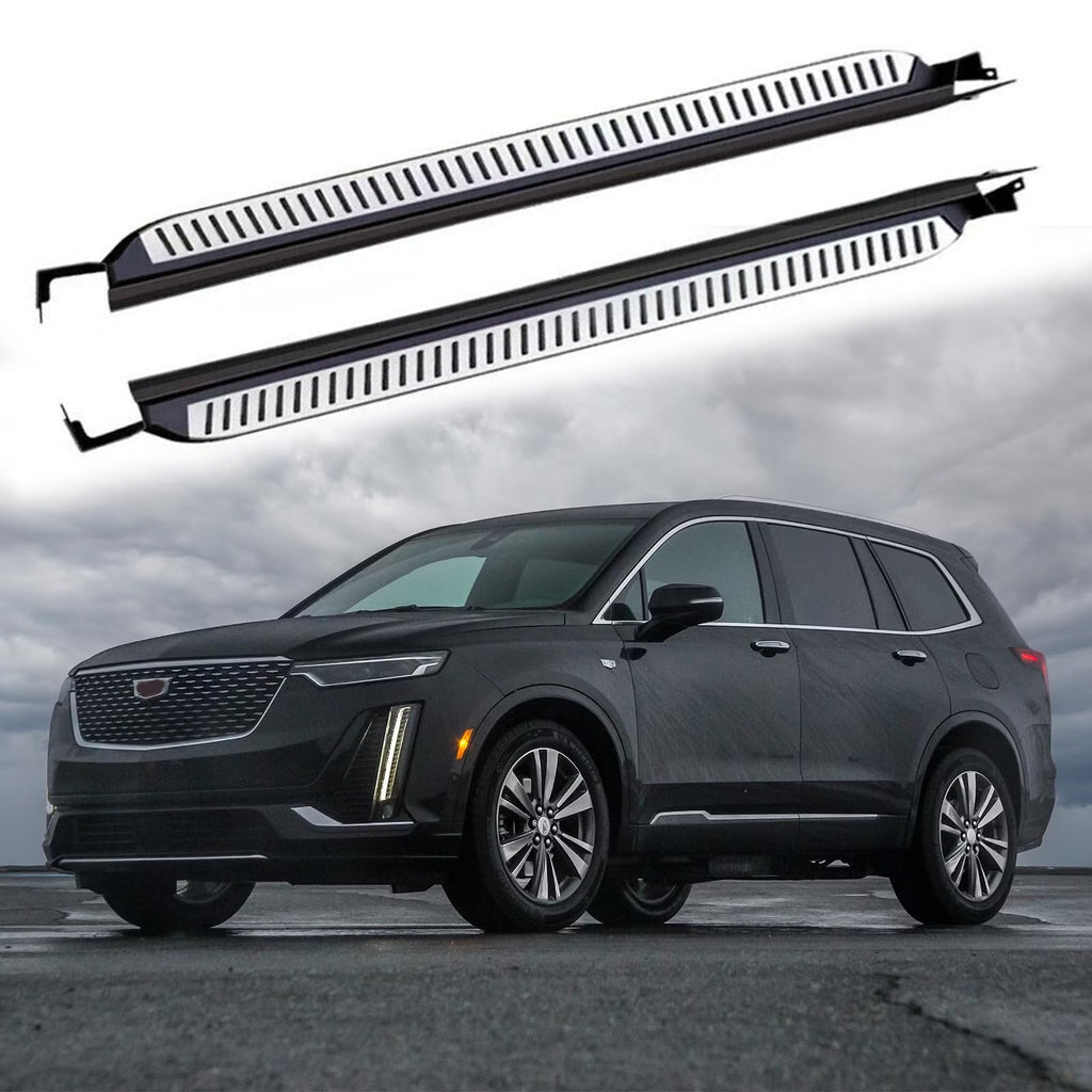 BUFEETERS Side Step Running Board Nerf Bar Fit For 2019 2020 2021 2022 2023 2024 2025 Cadillac XT6,Black&Silver