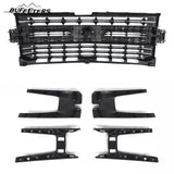 BUFEETERS Front Bumper Upper Grille Assembly Fit For 2019 2020 2021 2022 Chevy Silverado 1500,LTZ Style/Horizontal Billet Style,Gloss Black
