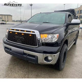 BUFEETERS Front Bumper Grille Hood Grill w/LED Amber Lights Fit For 2010 2011 2012 2013 Toyota Tundra,Mesh Style,Black