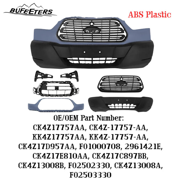 BUFEETERS Front Bumper Cover Kit Grilles Bracket Fit For 2015 2016 2017 2018 2019 Ford Transit 150 250 350 HD