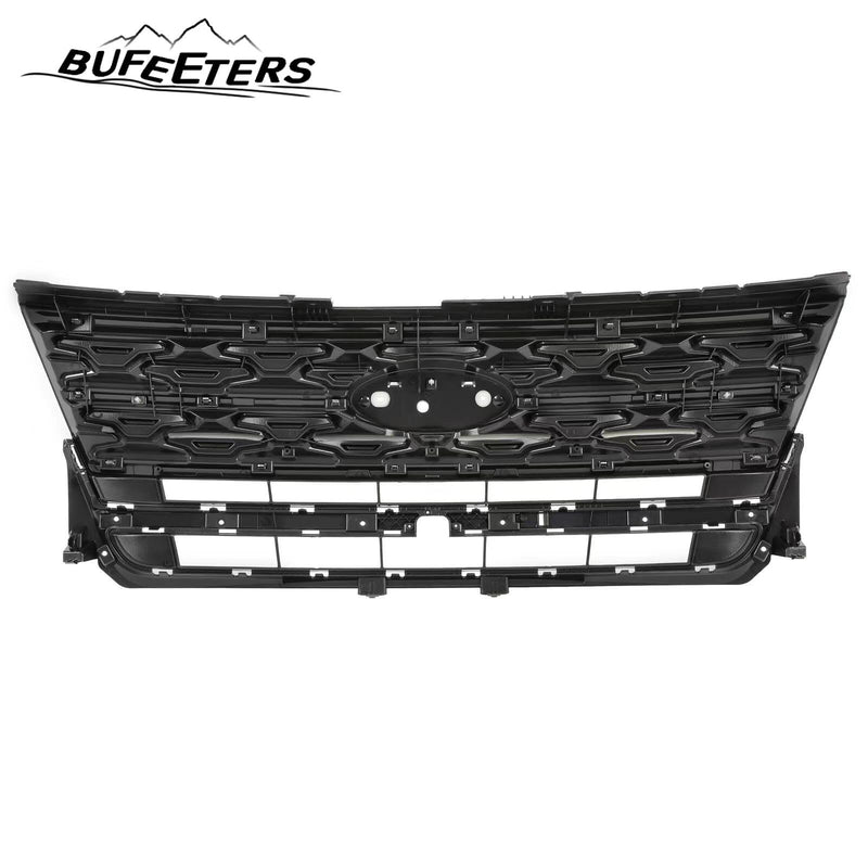 BUFEETERS   Front Bumper Upper Grille Fit For 2018 2019 Ford Explorer XLT,Factory Style,Chrome&Black
