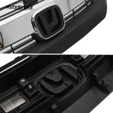 BUFEETERS  8PCS Front Upper Lower Grille&Foglights&Bezels Fit For 2016 2017 2018 Honda Civic Sedan,Factory Style,Chrome&Black