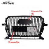 BUFEETERS  Front Bumper Mesh Honeycomb Sport Hex Grille Fit For 2013 2014 2015 2016 2017 Audi Q5 SQ5,RSQ5 Style,Gloss Black