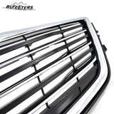 BUFEETERS  Front Bumper Upper Grille W/o Camera Hole Fit For 2016 2017 2018 Cadillac CT6,Factory Style,Chrome&Black