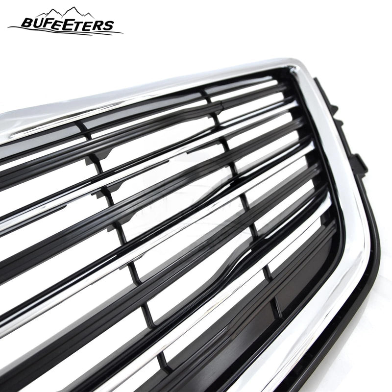 BUFEETERS  Front Bumper Upper Grille W/o Camera Hole Fit For 2016 2017 2018 Cadillac CT6,Factory Style,Chrome&Black