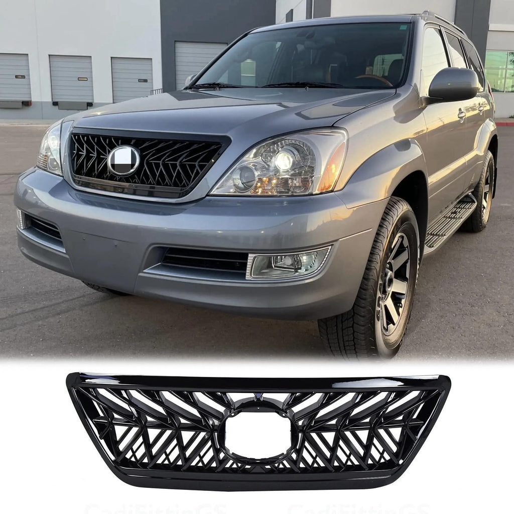 BUFEETERS Front Upper Grille Fit For 2003 2004 2005 2006 2007 2008 2009 Lexus Gx470 Sport F-sport New Us Stock,Mesh Style,Gloss Black