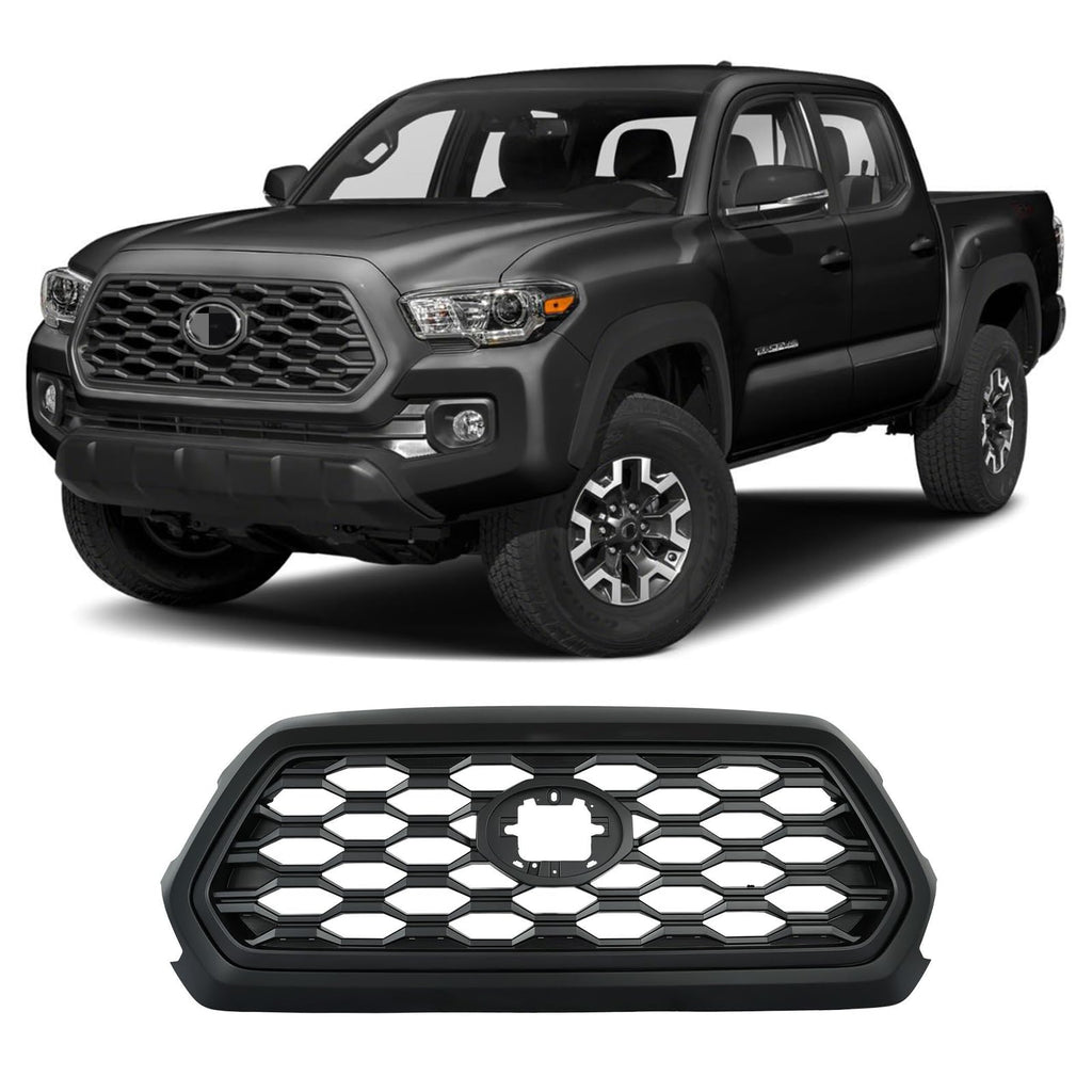 BUFEETERS   Front Bumper Grille Fit For 2016 2017 2018 2019 2020 2021 2022 2023 Toyota Tacoma TRD,Mesh Style,Full Matte Black