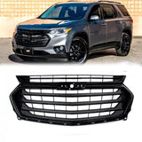 BUFEETERS Front Bumper Upper Grille Fit For 2018 2019 2020 2021 Chevrolet Traverse,Horizontal Billet Style,Gloss Black