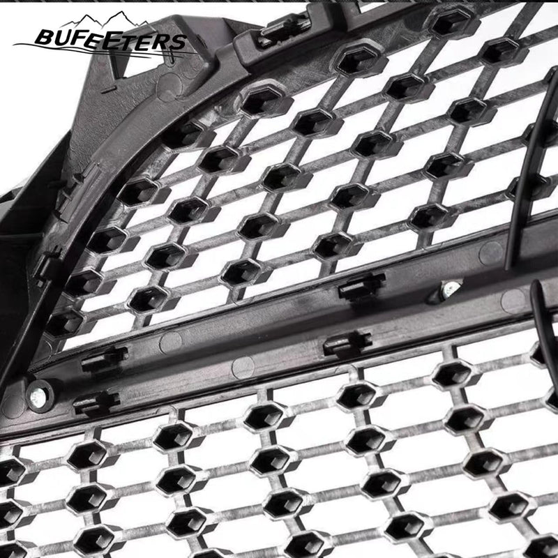BUFEETERS Front Upper Grille W/o Camera Hole Fit For 2013 2014 2015 2016 Benz C117 W117 CLA-CLASS CLA180 200 250 45 AMG,Diamond Style,Chrome&Black