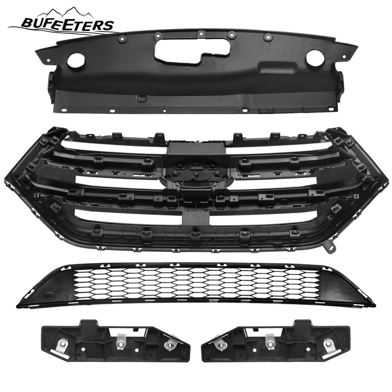 BUFEETERS  Front Upper&Lower Grill/Radiator Cover/Bumper Bracket Fit For 2015 2016 2017 2018 Ford Edge,Black&Silver