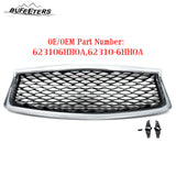 BUFEETERS   Front Bumper Upper Grille Fit For 2018 2019 2020 2021 2022 2023 INFINITI Q50 W/Sensor Holes,Honeycomb Style,Chrome&Black
