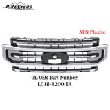 BUFEETERS Front Bumper Upper Grille Fit For 2020 2021 2022 F-250 F-350 F-450 F-550 Super Duty,Platinum Style,Silver&Black