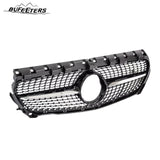 BUFEETERS Front Upper Grille W/o Camera Hole Fit For 2013 2014 2015 2016 Benz C117 W117 CLA-CLASS CLA180 200 250 45 AMG,Diamond Style,Chrome&Black