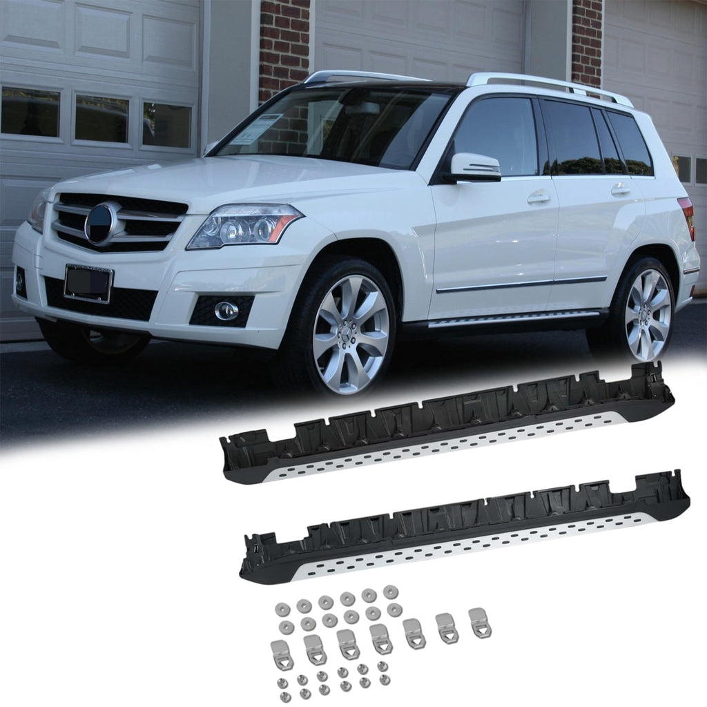 BUFEETERS Side Step Running Board Nerf Bar Fit For 2010 2011 2012 2013 2014 2015 Mercedes-Benz GLK250 GLK300 GLK350,Black&Silver